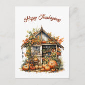 Thanksgiving Tuin Shed Illustratie Feestdagenkaart (Voorkant)