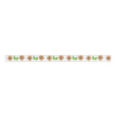 Thanksgiving Turkey Boy Girl Greenery Grosgrain Lint (Voorkant)