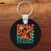 Thanksgiving Turkey Dab Gobble Funny Toddler Boys Sleutelhanger (Voorkant)
