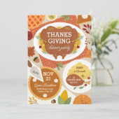 Thanksgiving Turkey Dinner Invitation Kaart (Staand voorkant)