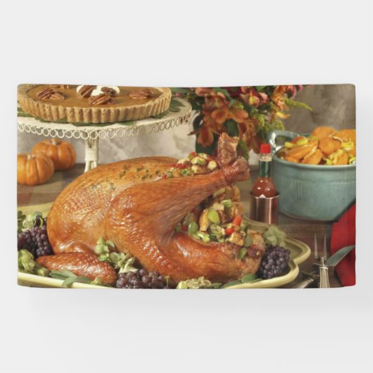 Thanksgiving turkey dinner spandoek (Horizontaal)