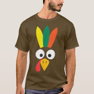Thanksgiving Turkey Face Drôle Graphic T-Shirt