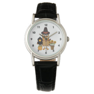 Thanksgiving Turkey Friends Horloge