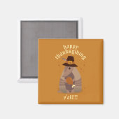 Thanksgiving Turkey Leg Armadillo Texas Magneet (Voorkant / Achterkant)