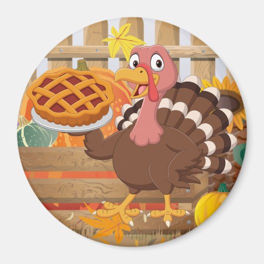 Thanksgiving Turkey Magnet Magneet (Voorkant)