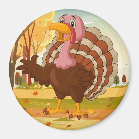 Thanksgiving Turkey Magnet Magneet (Voorkant)