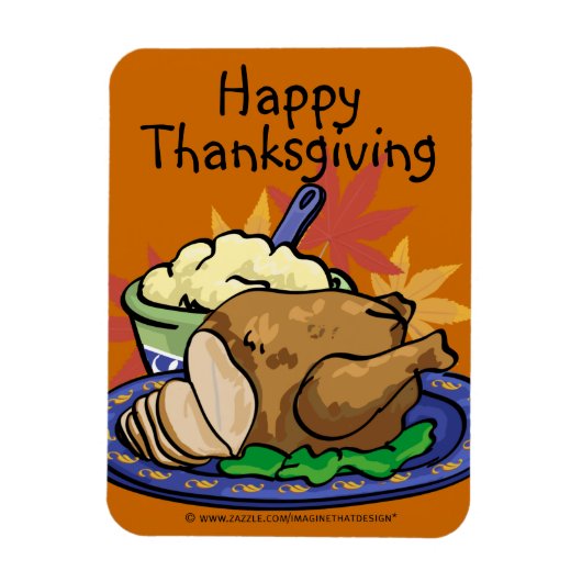 Thanksgiving Turkey Magnet Magneet (Verticaal)