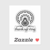 Thanksgiving-  Turkey Mandala Sticker (Vel)
