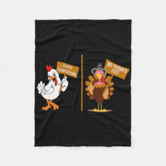 Thanksgiving Turkey No Thanks Grumpy Halloween Fun Fleece Deken