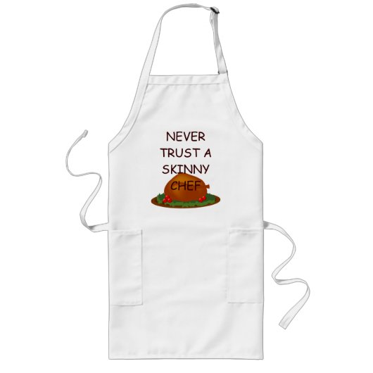 Thanksgiving Turkey Platter Skinny Chef Schort (Voorkant)