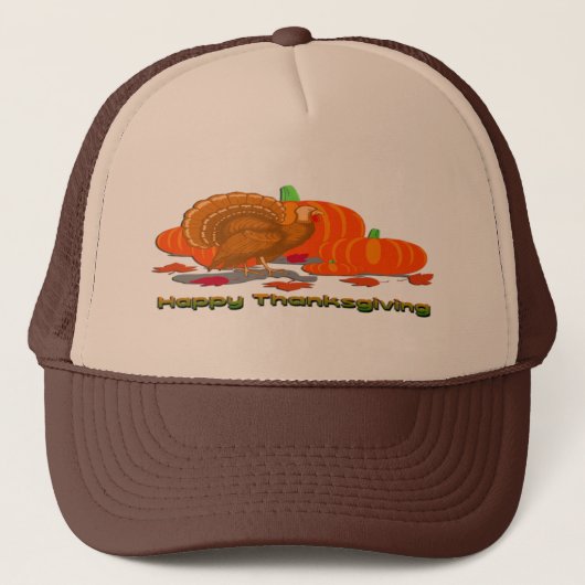 Thanksgiving Turkey Pumpkins Trucker Pet (Voorkant)