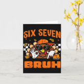Thanksgiving Turkey Six Seven Bruh 67 Meme 6 7 Boy Kaart (Gele Bloem)
