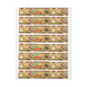 Thanksgiving Turkey Squash Autumn Harvest Pattern Adreslabel Wikkel (Vel)