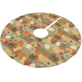 Thanksgiving Turkey Squash Autumn Harvest Pattern Kerstboom Rok (Gekanteld)