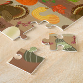 Thanksgiving Turkey Squash Autumn Harvest Pattern Legpuzzel (Zijkant)