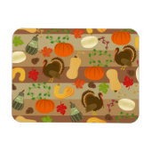 Thanksgiving Turkey Squash Autumn Harvest Pattern Magneet (Horizontaal)