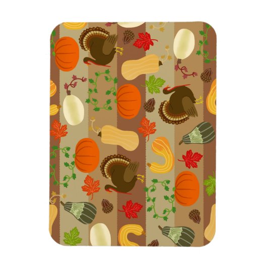 Thanksgiving Turkey Squash Autumn Harvest Pattern Magneet (Verticaal)