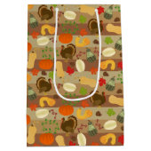 Thanksgiving Turkey Squash Autumn Harvest Pattern Medium Cadeauzakje (Achterkant)