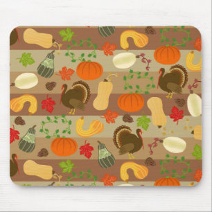 Thanksgiving Turkey Squash Autumn Harvest Pattern Muismat