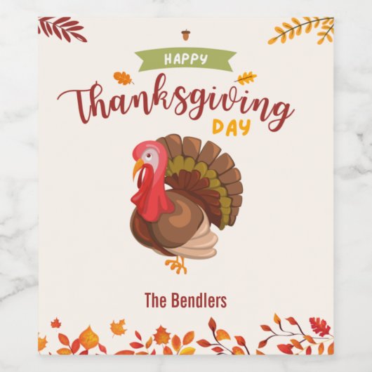 Thanksgiving Turkey Wine Étiquette (Étiquettes simples)