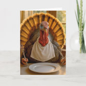 Thanksgiving Turkey With Knife and Fork Kaart (Voorkant)
