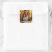 Thanksgiving Turkey With Knife and Fork Vierkante Sticker (Tas)