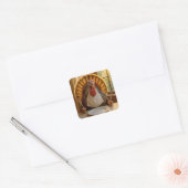Thanksgiving Turkey With Knife and Fork Vierkante Sticker (Envelop)