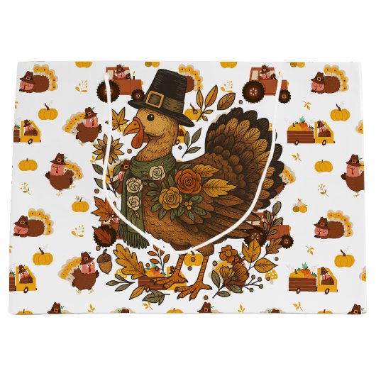 Thanksgiving Turkeys Groot Cadeauzakje (Voorkant)