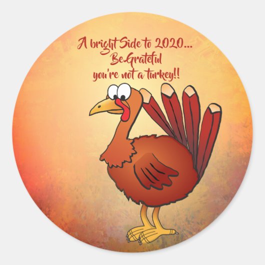 Thanksgiving Turkije 20 dankbaar 1 sticker (Voorkant)