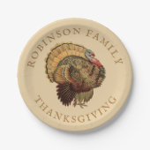  Thanksgiving Turkije - Aangepaste familienaam Papieren Bordje (Voorkant)