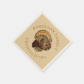 Thanksgiving Turkije - Aangepaste familienaam Servet (Hoek)