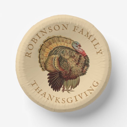 Thanksgiving Turkije Aangepaste naam Pp. Papieren Kommen (Voorkant)