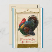  Thanksgiving Turkije Banner Briefkaart (Voorkant / Achterkant)