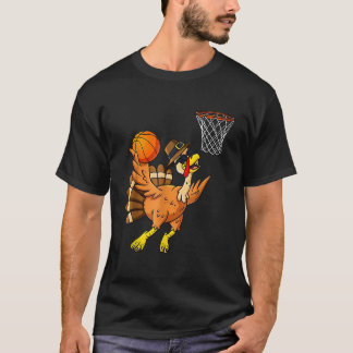Thanksgiving Turkije Basketball Player Funny Boys T-shirt