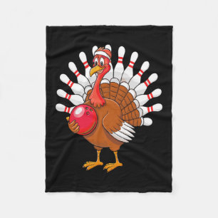 Thanksgiving Turkije Bowling Pin Matching Team Fleece Deken