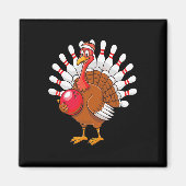 Thanksgiving Turkije Bowling Pin Matching Team Magneet (Voorkant)