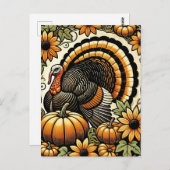 Thanksgiving Turkije Briefkaart (Voorkant / Achterkant)