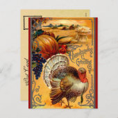  Thanksgiving Turkije Briefkaart Groet (Voorkant / Achterkant)