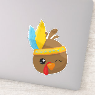Thanksgiving Turkije, bruin Turkije, veren Sticker