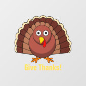 Thanksgiving Turkije Design Window Cling Raamsticker (Vel)