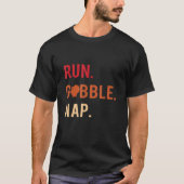 Thanksgiving Turkije draf Run gobble nap 5k famili T-shirt (Voorkant)