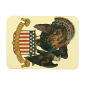 Thanksgiving Turkije, Eagle, Amerikaanse vlag Magneet (Horizontaal)
