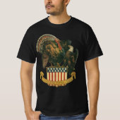  Thanksgiving Turkije, Eagle, Amerikaanse vlag T-shirt (Voorkant)