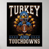 Thanksgiving Turkije en de "Touchdowns Football Ma Poster (Voorkant)