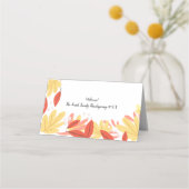 Thanksgiving Turkije en Fall Leaves Place Card (Achterkant)