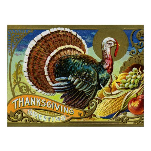  Thanksgiving Turkije en Herfst Oogst Perfect Poster (Voorkant)