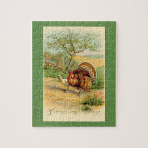 Thanksgiving Turkije en kuikens in pasta Legpuzzel