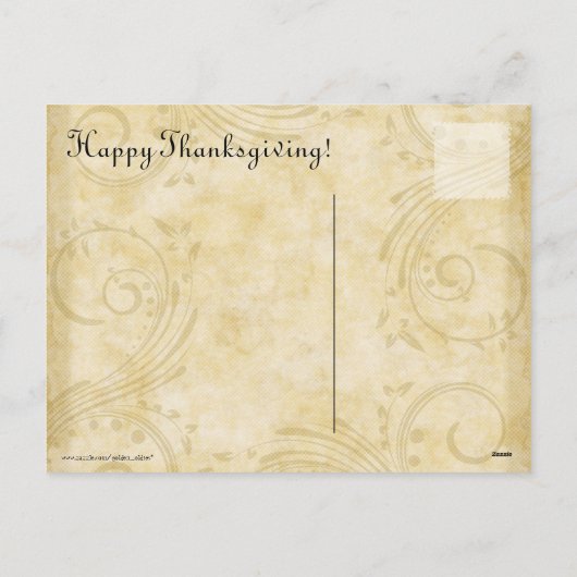 Thanksgiving Turkije Feestdagenkaart (Achterkant)