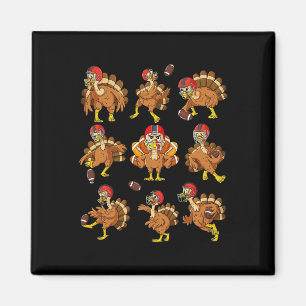 Thanksgiving Turkije Football spelers Quarterback Magneet