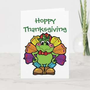 Thanksgiving Turkije Frog Feestdagen Kaart